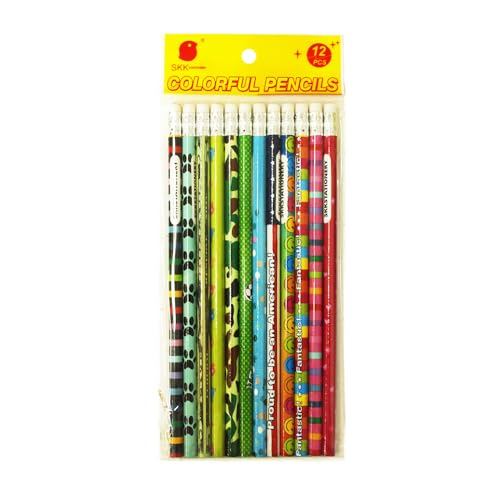 SKKSTATIONERY 288pcs Assorted Colorful Pencils with Eraser