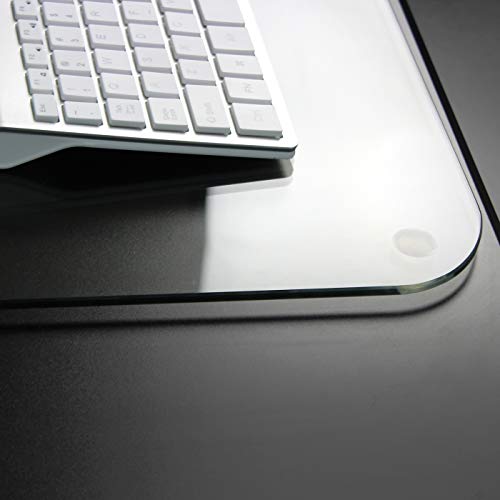 FloorTex FCDE2036G Desk Pad w/Silicone Feet, Tempered Glass, 36-Inch Wx20-Inch D, Clear