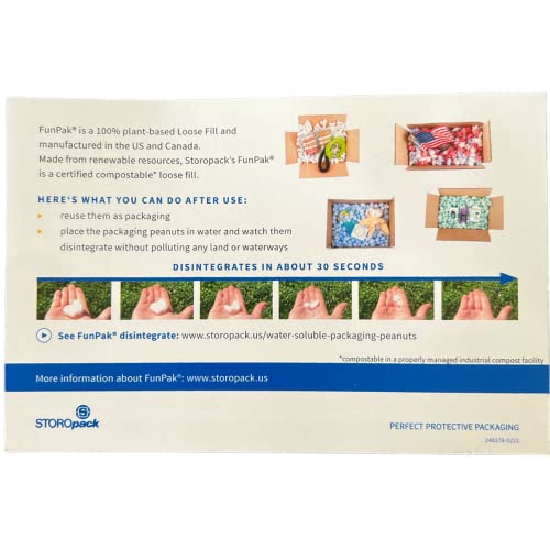Bubblefast! Brand FunPak Plant Based Biodegradable Packing Peanuts, 1.5 cu ft Bag, Compostable (Puffy Clouds)