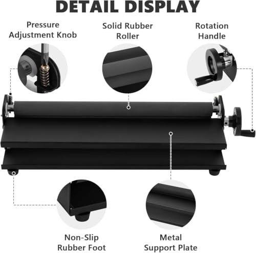 A3 Manual Cold Laminator, 13.8" Portable Hand-cranked Cold Press Laminator, 2mm Laminating Thickness, for Photos, Posters, Documents, Postcards