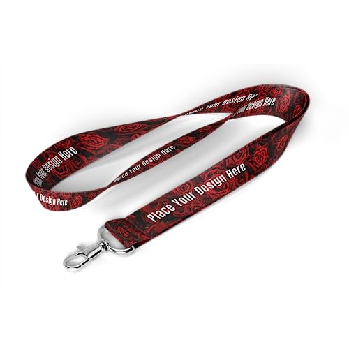 300 Pieces Custom Design Breakaway Lanyards Personalized Polyester Neck Straps with Logo, Text, Name for Office, Company, School, Event (With Design, 300)