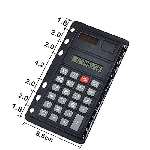 TEOYETTSF 8 Digits Solar Calculator Creative Loose Leaf Binder Spiral Calculator with Ruler School Office Supplies