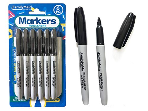 DollarItemDirect Permanent Markers 6 pcs Black, Case of 144