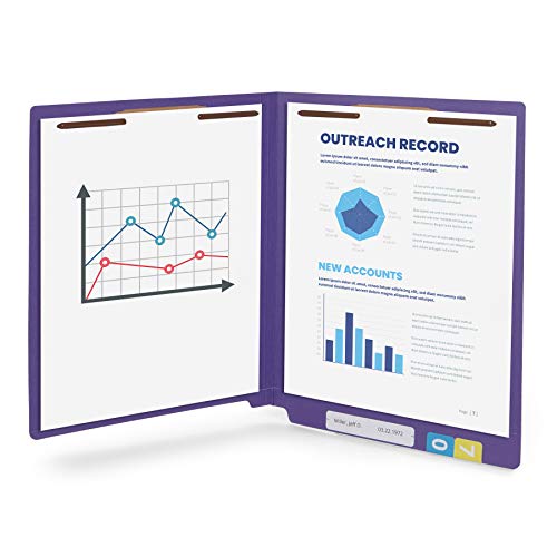 Blue Summit Supplies 50 End Tab Fastener File Folders, Purple