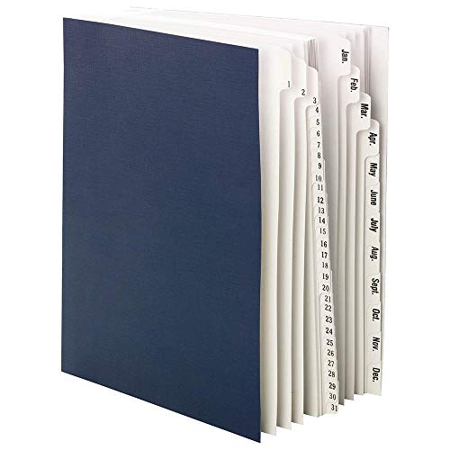 Smead Desk File/Sorter, Daily (1-31) and Monthly (Jan-Dec), 43 Dividers, Letter Size, Dark Blue (89235)