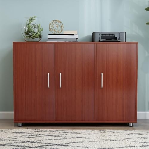 XJOYSL7921 File Cabinets ﻿ 1.2m File Cabinet Information Storage Short Office Printer Small Bookcase Vertical File Cabinets(Red)