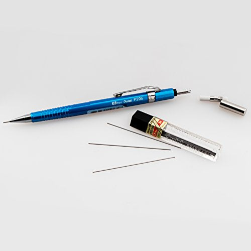 Pentel Sharp Mechanical Pencil, (0.5mm), Metallic Blue Barrel, Box of 12 Pencils (P205MC)