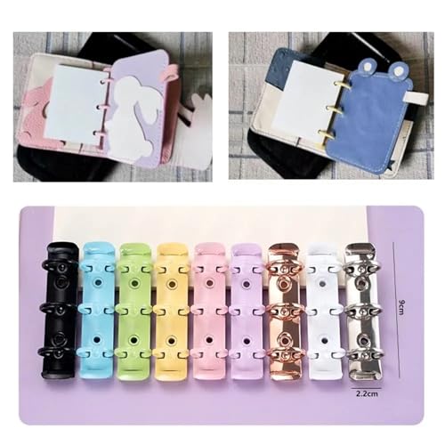 Book Rings Clips 10PCS Detachable Metal Spiral Rings Binder Clip DIY A8 Paper Clips Diary Album Loose Leaf Ring Notebook Planner(Black)