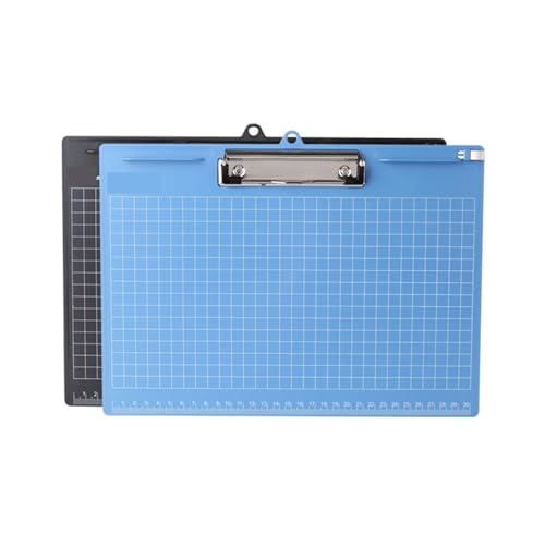 Clipboards for Classroom 2PCS Portable Writing Board Holder A4 Horizontal Type Metal Clip Anti-Slip Silicone Pad, Suitable for Note-Taking(Blue)