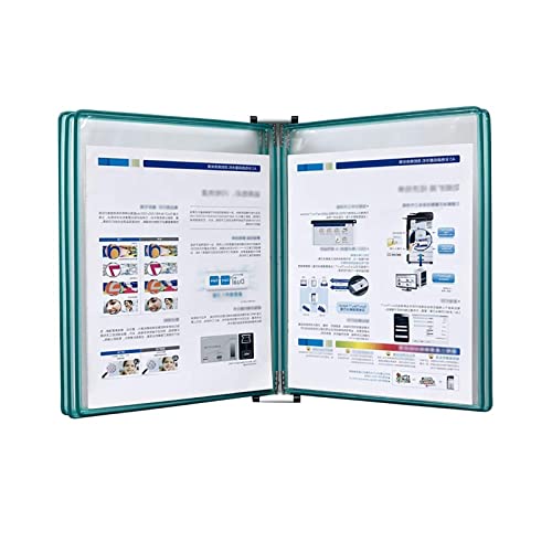 UMJIGF Catalog Display Rack, 5 Double-Sided Panels Wall Mounted Reference System - A4 Letter Size Display System - 10 Sheet Capacity R,Green