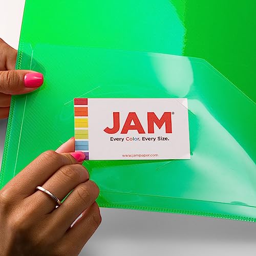 JAM PAPER Plastic 0.75 inch Binders - Green 3 Ring Binder - Bulk 36/Pack