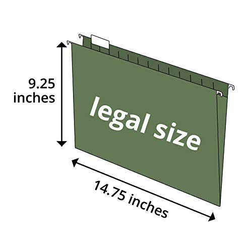 Blue Summit Supplies 50 Legal Size Hanging File Folders, Green