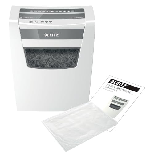 Leitz IQ Paper Shredder, 10 Sheet, Cross Cut, 6 Gallon Bin, P4 Security, Anti-Jam, Home Office (170003)