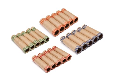 Huron Preformed Quarter Coin Wrapper, Mixed Denominations (600 pcs)