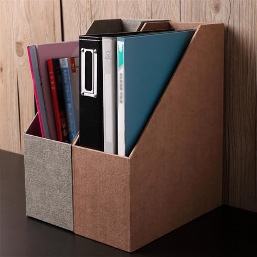 File Rack Cardboard Magazine Holder, A4 File Document Storage Folder Dividers Desktop Organiser Letter Trays(Green)