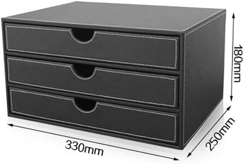 JDXQBLD Office Filing Storage File Cabinets Office Desktop Cabinet Paper Sorter Cupboard 3 Drawers 330 * 250 * 180,Black