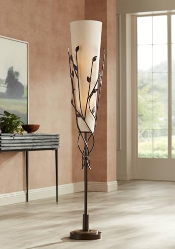 Folia Bronze Organic Vine Uplight 66" Tall Floor Lamp w/ Smart Socket