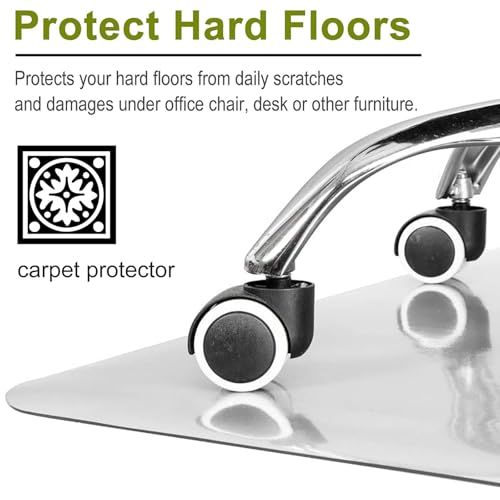 Non-Slip Clear Hardwood Floor Protector Mat for Office Chair Home Use