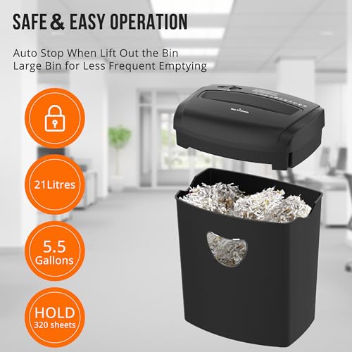 Suntiko 12 Sheet Home Office Cross Cut Shredder Black