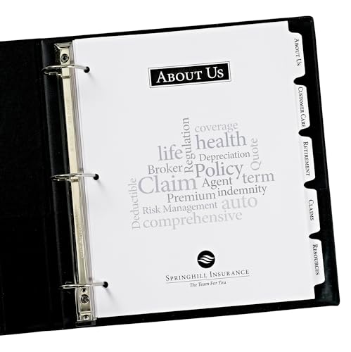 Avery Print-On Dividers, 5-Tab, White, 25 Sets