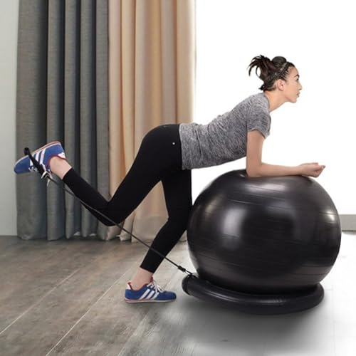 Exercise Ball Chair With Resistance Bands For Home Office Yoga Stability