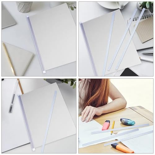 Binding Bars 60Pcs Transparent Pull Rod Clip Slide Binders for Book Document Binding Folder Sturdy Plastic Bars
