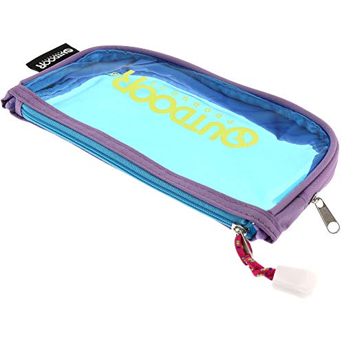 Sunstar Stationery OUTDOOR S1421549 Pen Case, Clear Flat Violet + Blue
