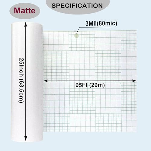 Huikizne 1102x25Inch(31x0.69Yard) Standard Matte Cold Roll Laminating Film, 3Inch Core, 3Mil(80mic) Thickness Laminate Rolls Vinyl Cold Lamination Film Self-Adhesive Laminating Vinyl Roll