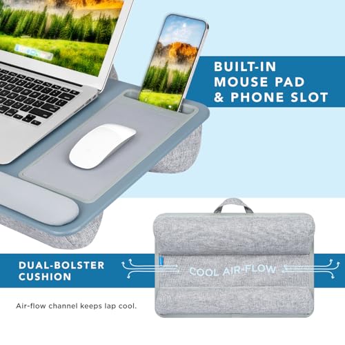 LAPGEAR Home Office Pro Lap Desk - Slate Blue, Fits 15.6” Laptops