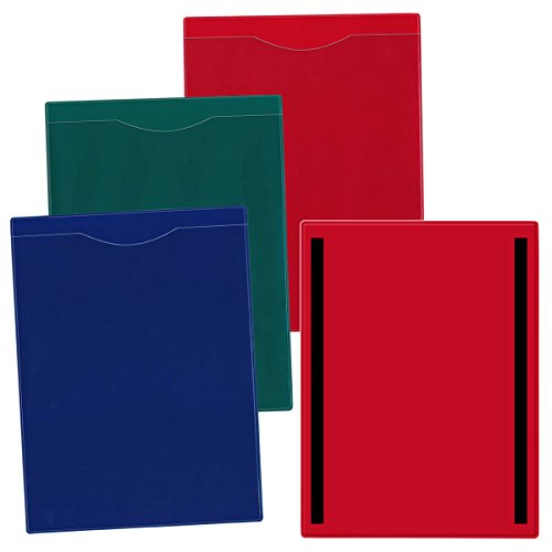 StoreSMART - Plastic File Jacket - Magnetic - Multicolor 6 Pack - Open Short Side - FJ85SOPVPM-6