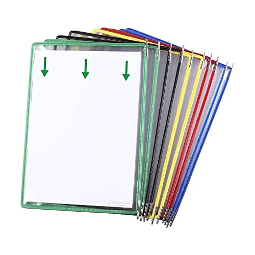 Wall Mount Catalog Display Rack - Wall Mount Reference And Display System, 10 Double-Sided Panels Folder Wall-Mounted File Holder, Poster Flip Book Display, Wall Mounted Reference,Multi-Coloured
