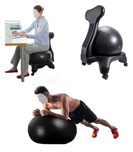 OneGrifN Yoga Ball Chair,Yoga Ball，Exercise Ball, Yoga Ball Chair Office Desk Chair with Anti Burst Ball Balance Ball Chair for Home Gym Ergonomic Exercise Ball Seat for Back Pain