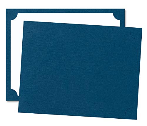 PaperDirect Certificate Folios, Blue 80 lb Cover Stock, 9 1/2 x 12, Pack of 20, Certificate Cover for School, Work, Diplomas, Graduation & Awards, Certificate Holder