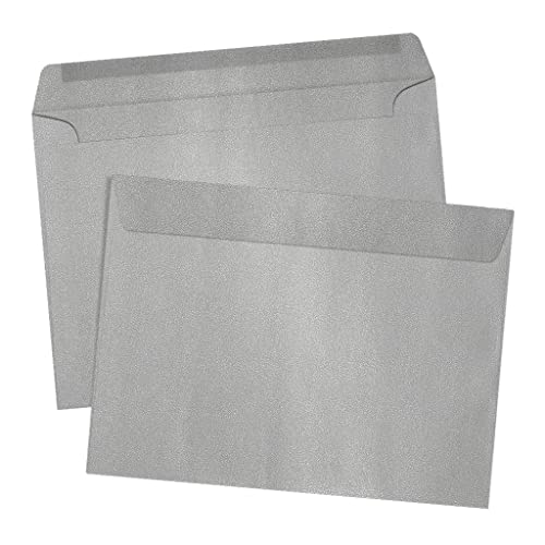 LUXPaper 9 x 12 Booklet Envelopes | Silver Metallic | 80lb. Text | 50 Qty