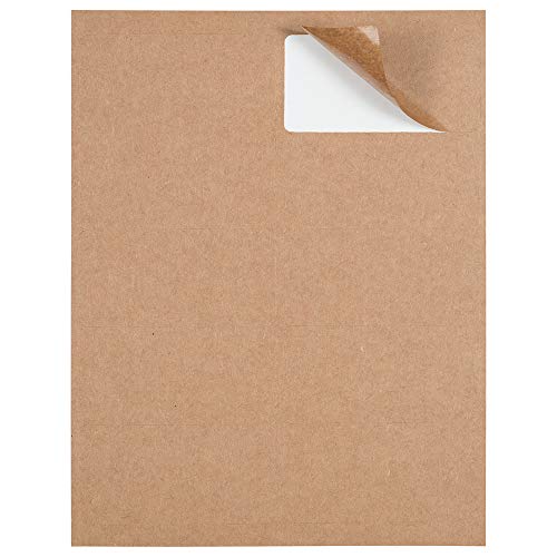 JAM PAPER Shipping Address Labels - Standard Mailing - 2 x 4 - Brown Kraft - 20 Packs of 120