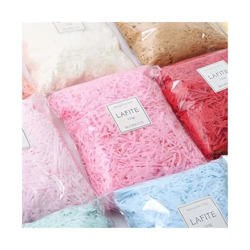 HongJP Shredded gift filler 300g Colorful Raffia Shredded Paper Candy Boxes DIY Gift Box Filling Material Tissue Party Gift Packaging Filler Decor