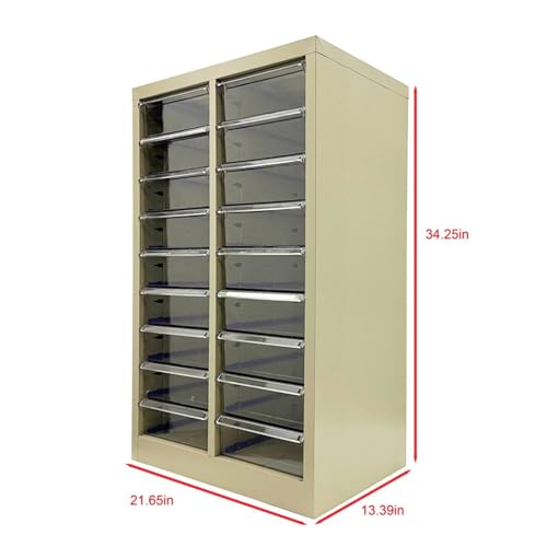 Yokoma File Cabinet 18 Medium Transparent Drawers Vertical Home Office Storage Paper Organizer Document Cabinet