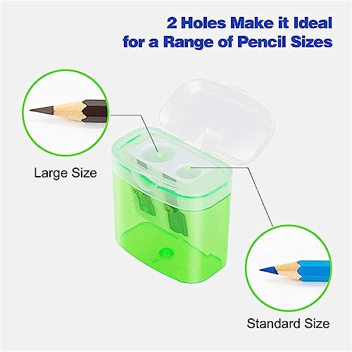 4pcs Pencil Sharpeners Small Manual Hole with Lid Sharpener Bulk Cute 4 Color for School Home