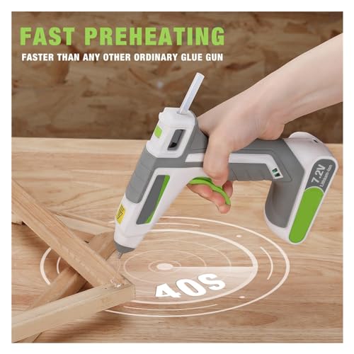 LIBODD Hot Glue Gun Glue Gun 7.2V Lithium Battery Hot Silicone Gun Hot Melt Glue Gun with 20pcs Glue Sticks for DIY Crafts Arts for DIY Arts, Crafts and Quick Repairs