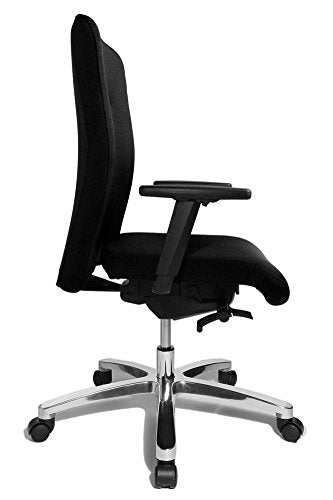 Topstar Big Star 10 XXL Office Chair, Black, Aluminium Frame, Polyester Seat, Synchronous Mechanism, Adjustable Height & Backrest, Armrest with Headrest