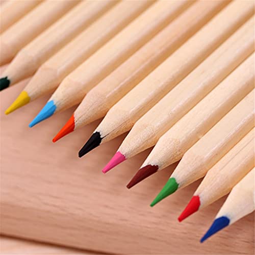 YUANQING Professional 12 Colors Natural Wood Colored Pencils Colorful Student Drawing Pencil School Office Supplies(87mm 12 colors)