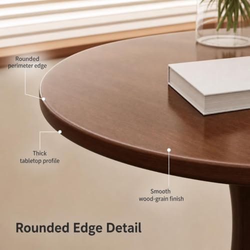 RIXNOMA Round Conference Table, Wooden Meeting Room Table with Thickened Top and Wood Base for Office Conference Rooms, Small Office Spaces, and Boardroom Meetings