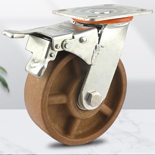 Mavvilo Heavy Duty Fur Casters 4-Pack Industrial Caster Wheels Swivel Trolley Wheels for Heavy Loads Roller Wheels for Fur and,U+B-6In