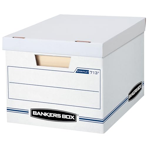 Bankers Box 30-Pack Basic-Duty File Storage Box with Lid, Letter/Legal