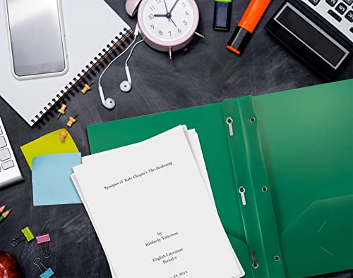 Better Office Products Poly 2 Pocket Folders with Prongs, Heavyweight, 36 Pieces, Assorted Primary Colors