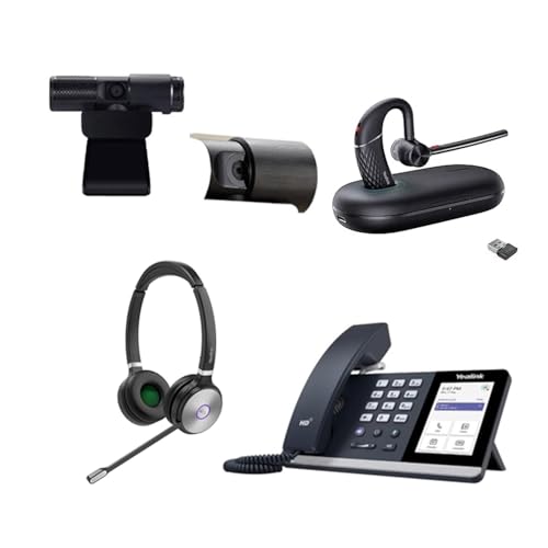 Yealink MP54 MS Teams IP Corded Phone Bundle with Yealink BH71 Pro Mono Wireless Bluetooth Headset with Noise Canceling mic for Office, Cam 313 2MP Webcam