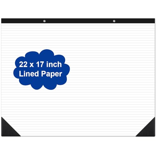 Yaridar Large Lined Paper Pad - 22" x 17" Ruled Notepad, 50 Sheets/100 Pages Legal Pads, 100 gsm White Paper Notepad Desk Pad for School, Home, Office, Business