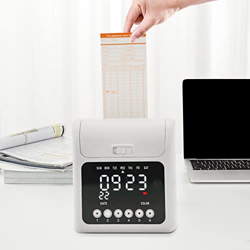HEZHHA Time Clock Punch Machine with 50 Cards for Small Business & Office
