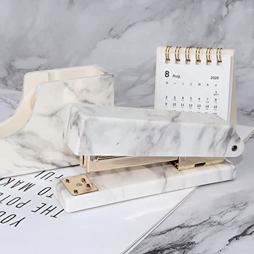 fhda Desk Staplers Golden Marble Desk Staplers Office Supplies Stapler Stationery Portable Home Labor-Saving Desktop Stapler Portable Desktop Staplers Home Office Supplies