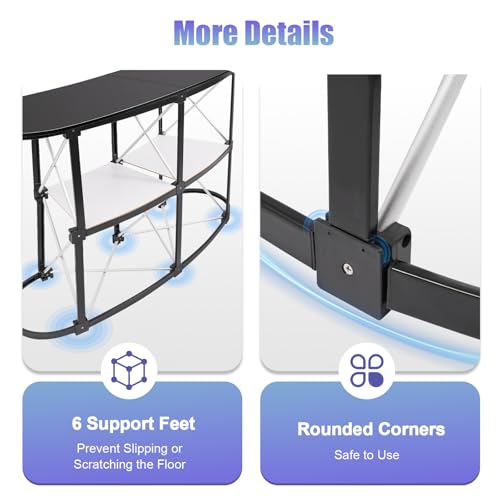 Silencear Portable Tradeshow Podium Table, 51.97" x 15.75" x 35.43", Display Exhibition Counter Desk with Support Feet, Foldable Promotion Retail Bar Table for Hotels, Shops, Halls, Libraries